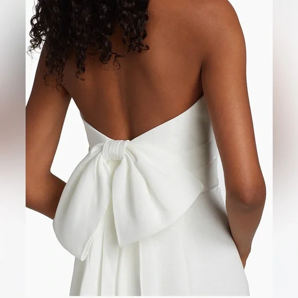 Amsale Strapless Silk Faille Bow Dress NWT Size 10